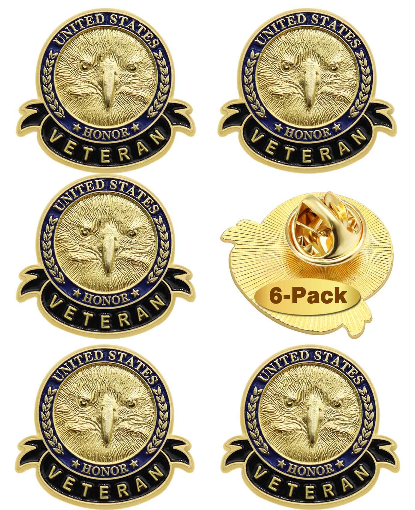 6/12/50/100 Pcs US Veteran Pinsโ Patriotic American Flag Veterans Day Eagle Lapel pin Badge Brooch Memorial Day Military Patriotic Decorations Gifts